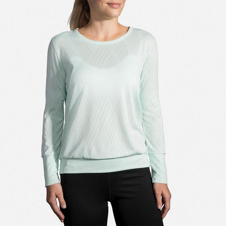 Brooks Array Womens Long Sleeve Running Shirt - Green - Indonesia (BZJM-84092)